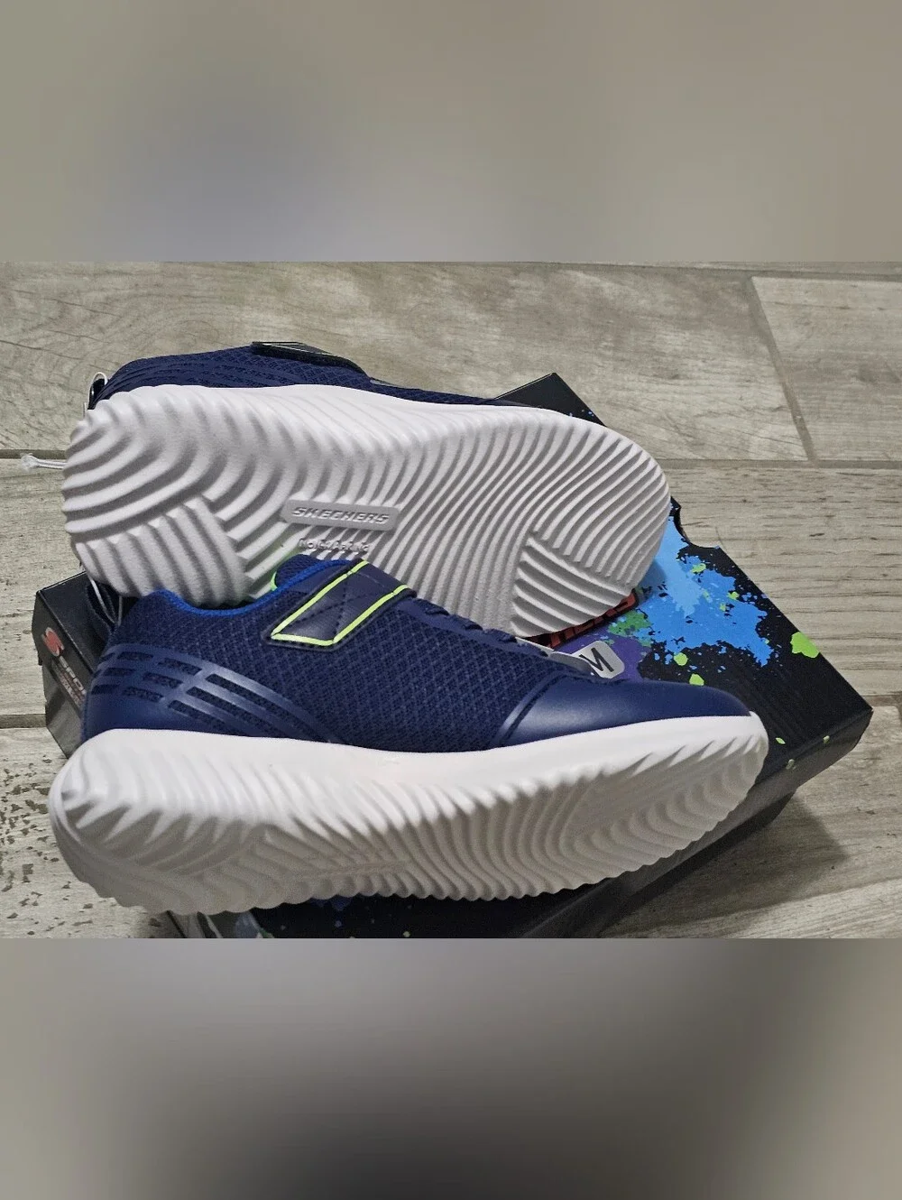 Skechers Kids' Navy Blue Memory Foam Athletic Sneakers Size 2, Brand New